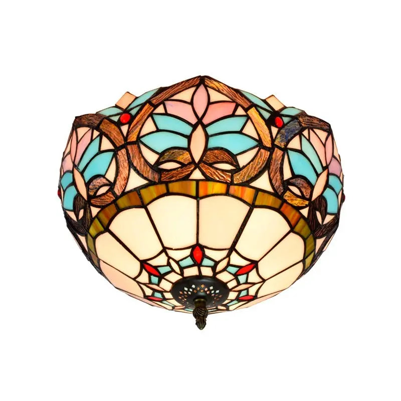 12inch Stained Glass Beige Heart Tiffany Style Ceiling Light Fixtures - CTL