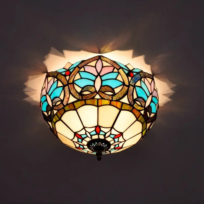 12inch Stained Glass Beige Heart Tiffany Style Ceiling Light Fixtures - CTL