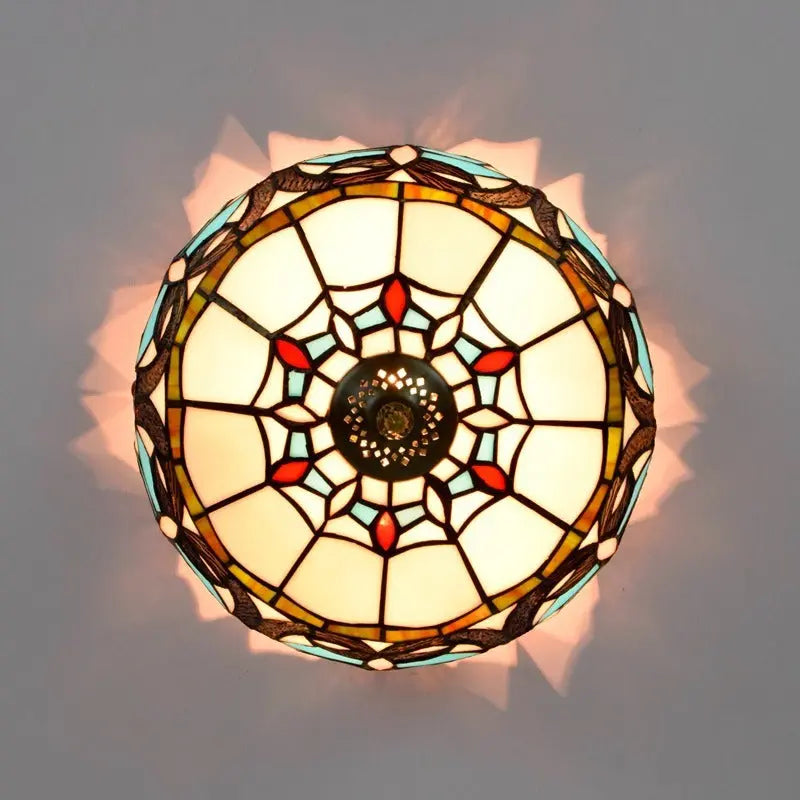 12inch Stained Glass Beige Heart Tiffany Style Ceiling Light Fixtures - CTL