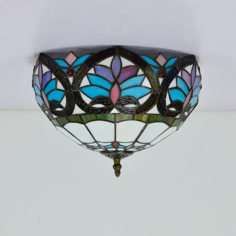 12inch Stained Glass Beige Heart Tiffany Style Ceiling Light Fixtures - CTL