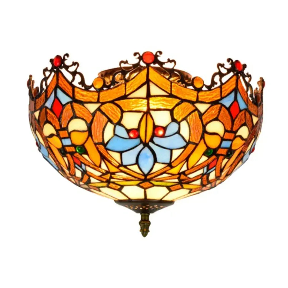 12inch Handmade Flower Shaped Tiffany Style Ceiling Light Fixtures - CTL