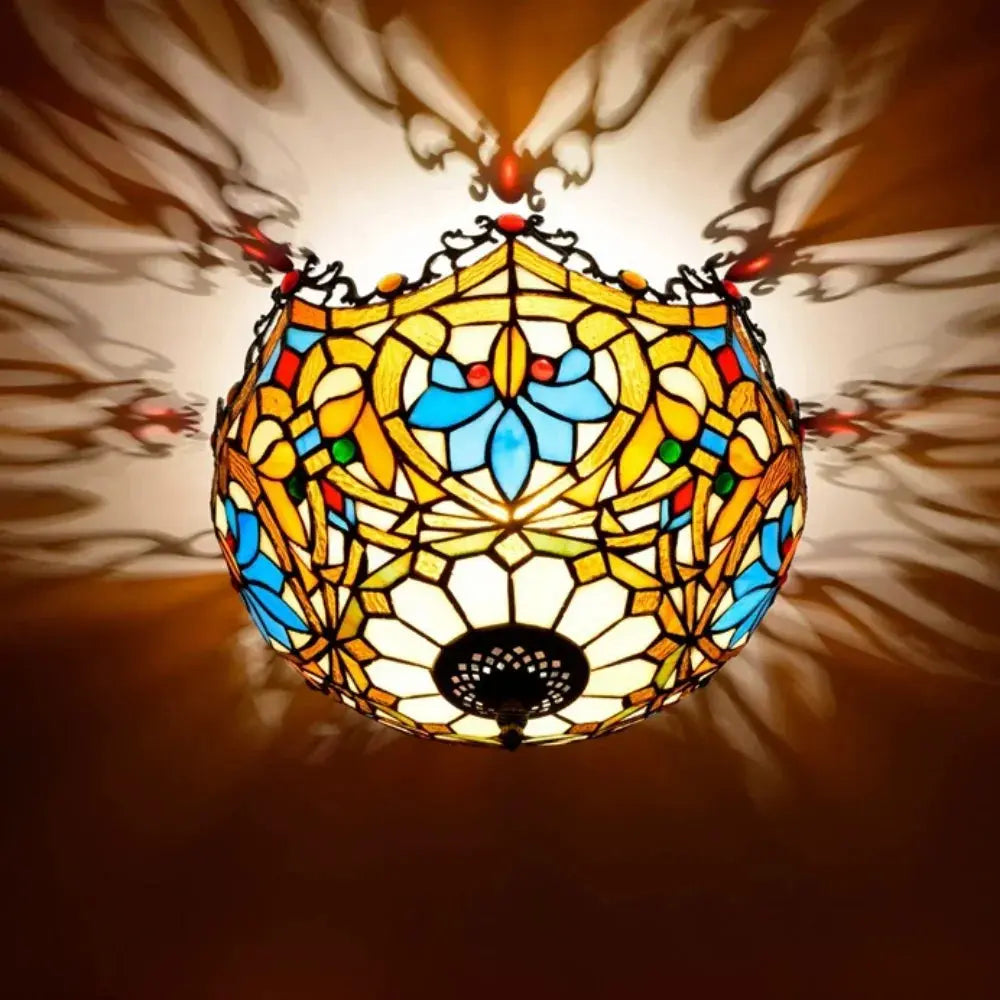 12inch Handmade Flower Shaped Tiffany Style Ceiling Light Fixtures - CTL