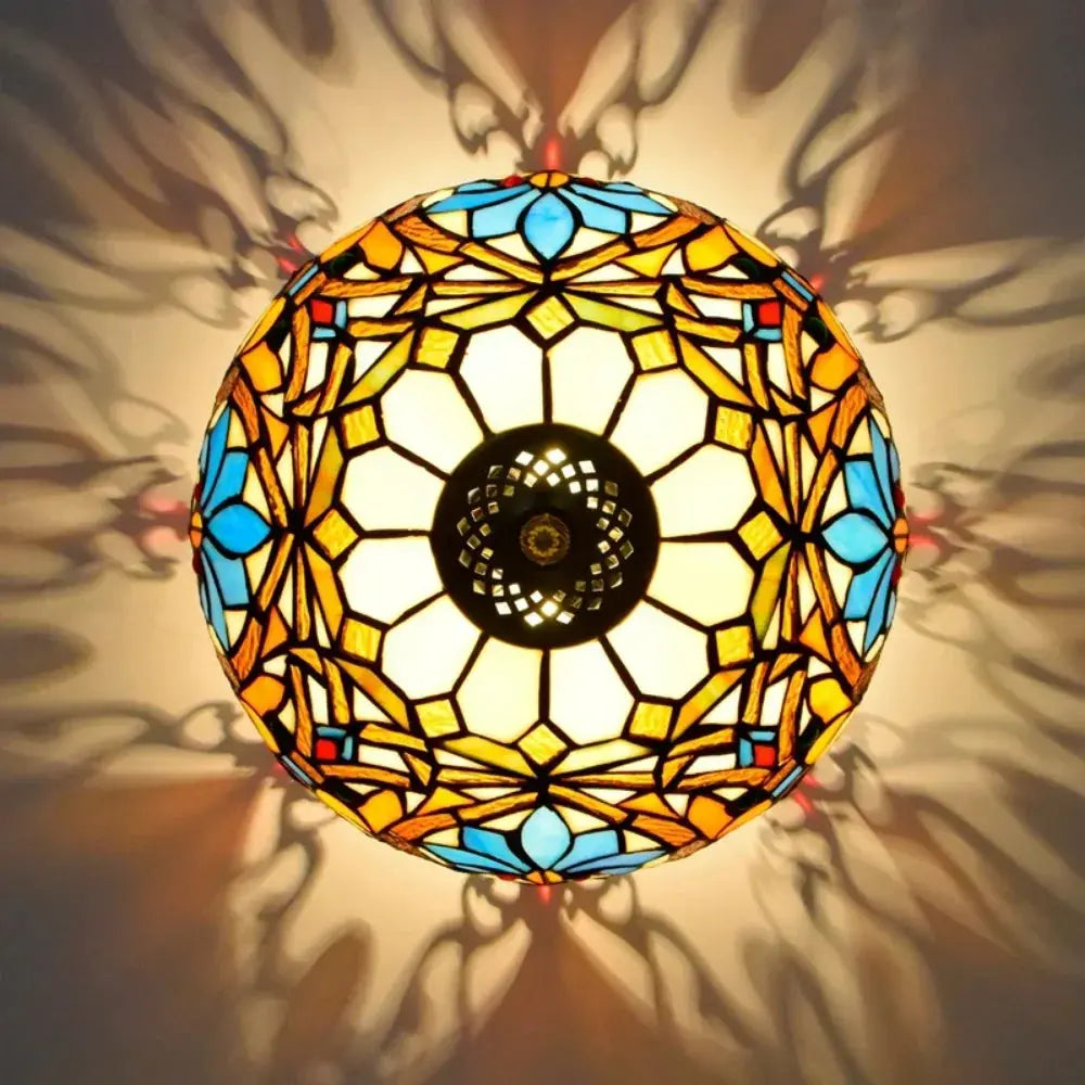 12inch Handmade Flower Shaped Tiffany Style Ceiling Light Fixtures - CTL
