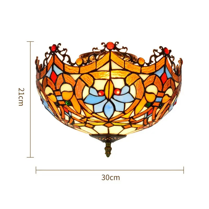 12inch Handmade Flower Shaped Tiffany Style Ceiling Light Fixtures - CTL