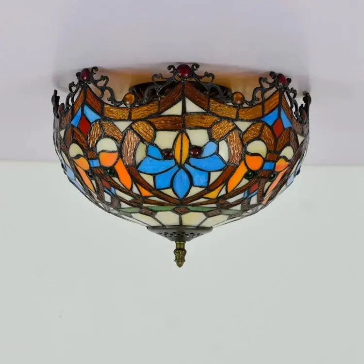 12inch Handmade Flower Shaped Tiffany Style Ceiling Light Fixtures - CTL