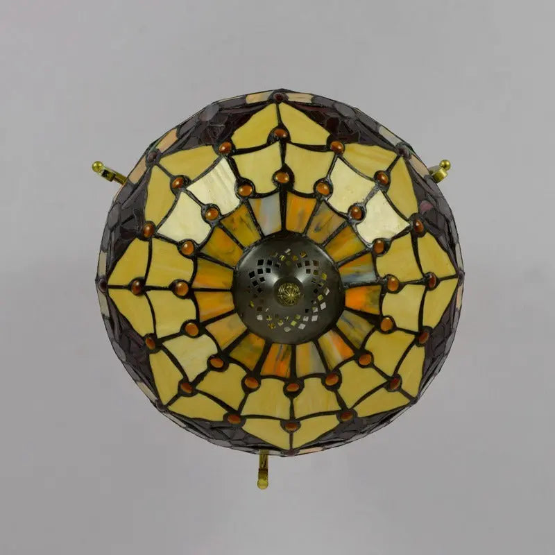 12inch Handmade Stained Glass Tulip Tiffany Lights Ceiling Lamp - CTL