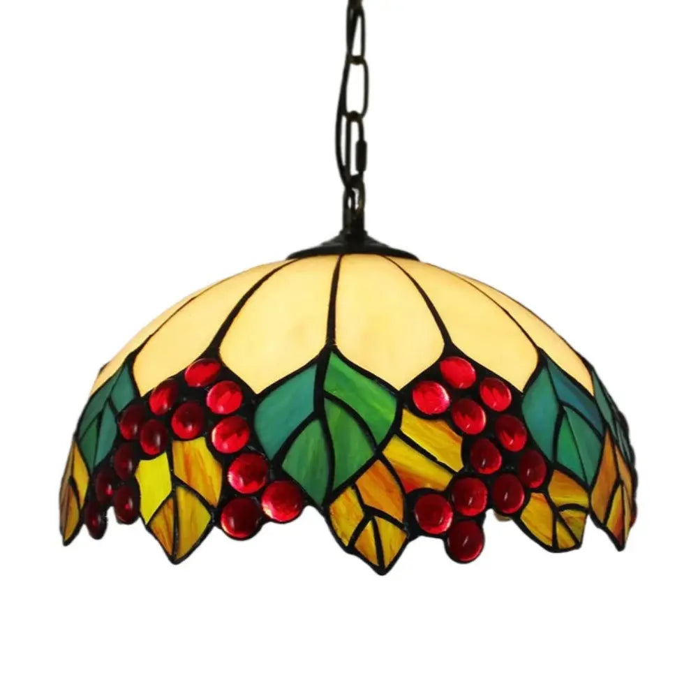 12inch Retro Stained Glass Chandelier Wisteria Tiffany Style Lamp Pendant Light - CTL