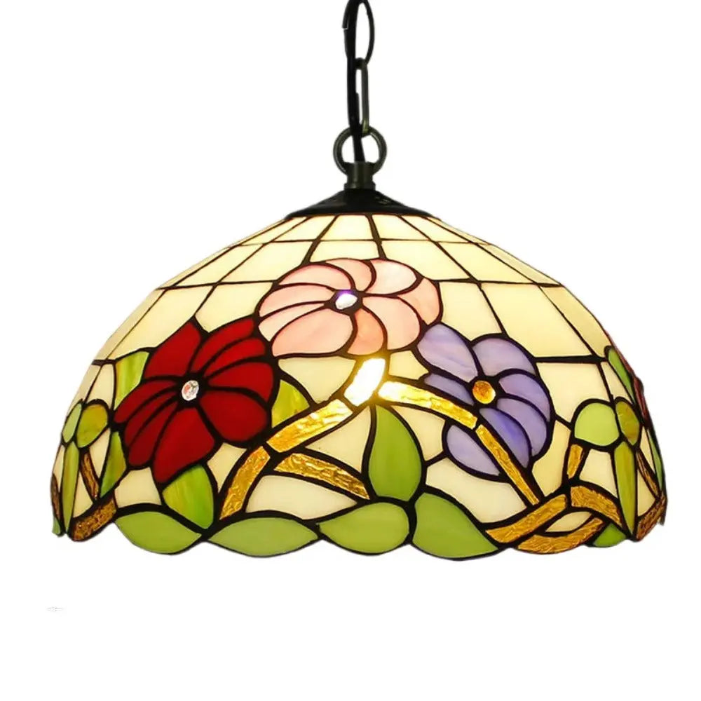 12inch Retro Stained Glass Chandelier Wisteria Tiffany Style Lamp Pendant Light - CTL