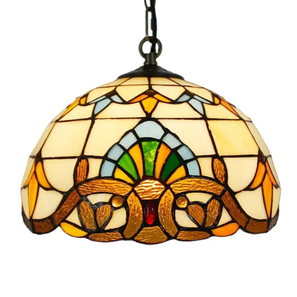 12inch Retro Stained Glass Chandelier Wisteria Tiffany Style Lamp Pendant Light - CTL