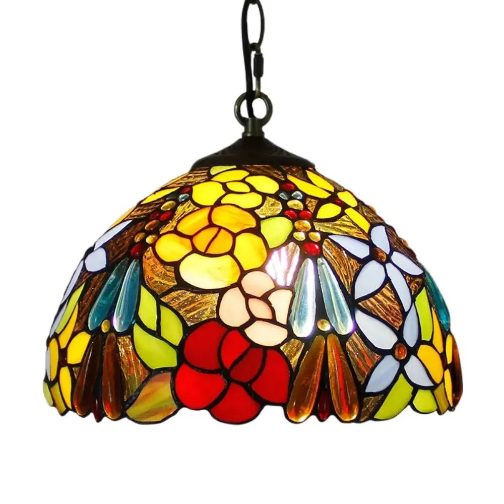 12inch Retro Stained Glass Chandelier Wisteria Tiffany Style Lamp Pendant Light - CTL