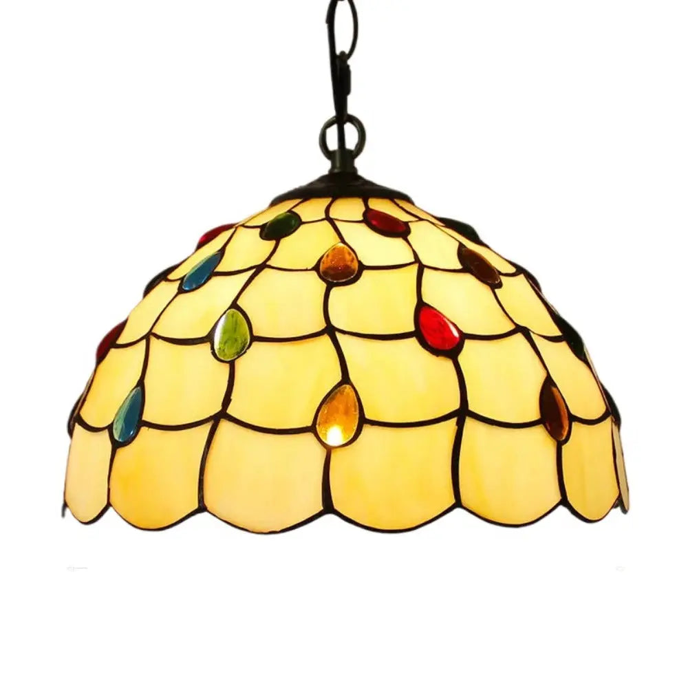 12inch Retro Stained Glass Chandelier Wisteria Tiffany Style Lamp Pendant Light - CTL