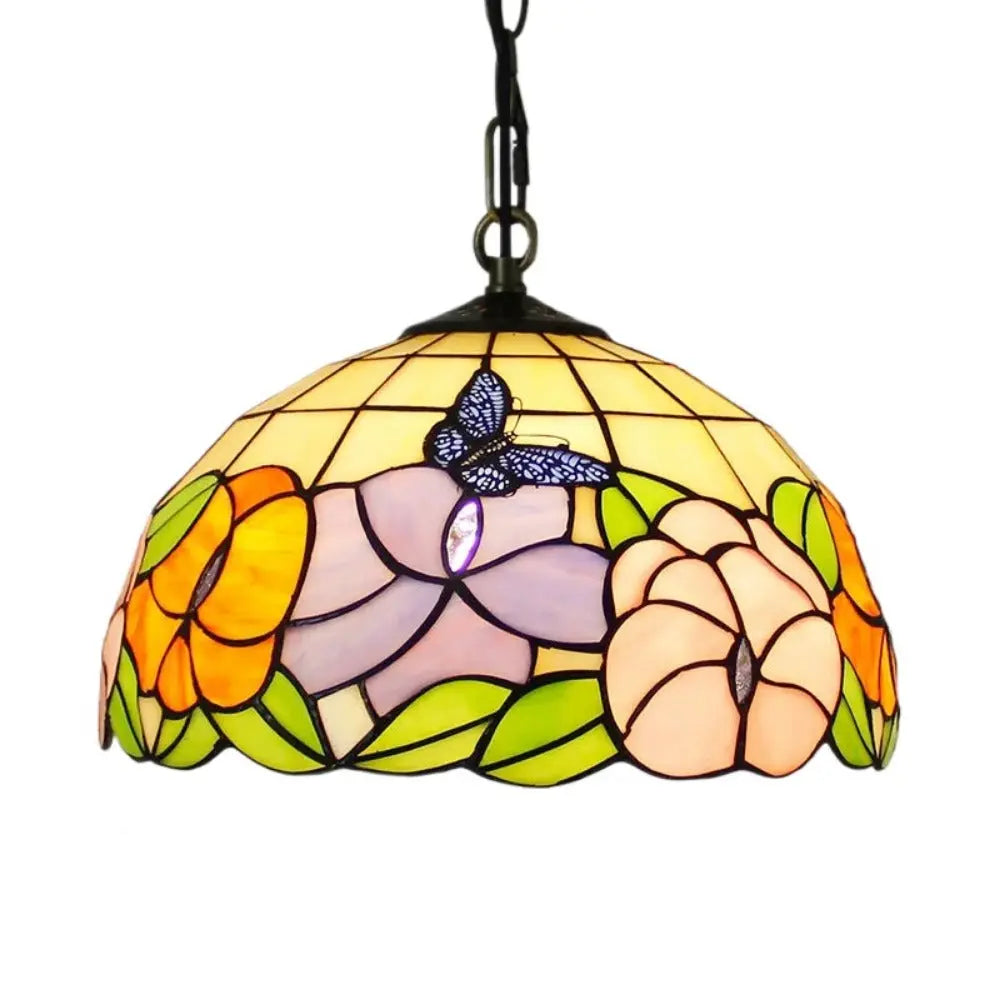 12inch Retro Stained Glass Chandelier Wisteria Tiffany Style Lamp Pendant Light - CTL