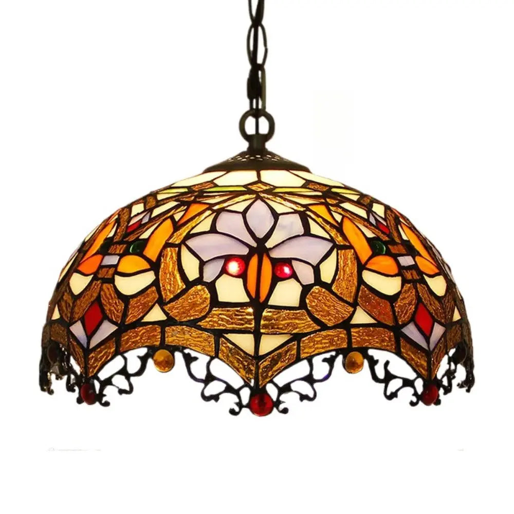 12inch Retro Stained Glass Chandelier Wisteria Tiffany Style Lamp Pendant Light - CTL