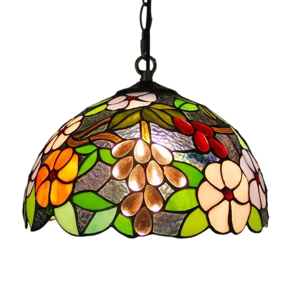 12inch Retro Stained Glass Chandelier Wisteria Tiffany Style Lamp Pendant Light - CTL