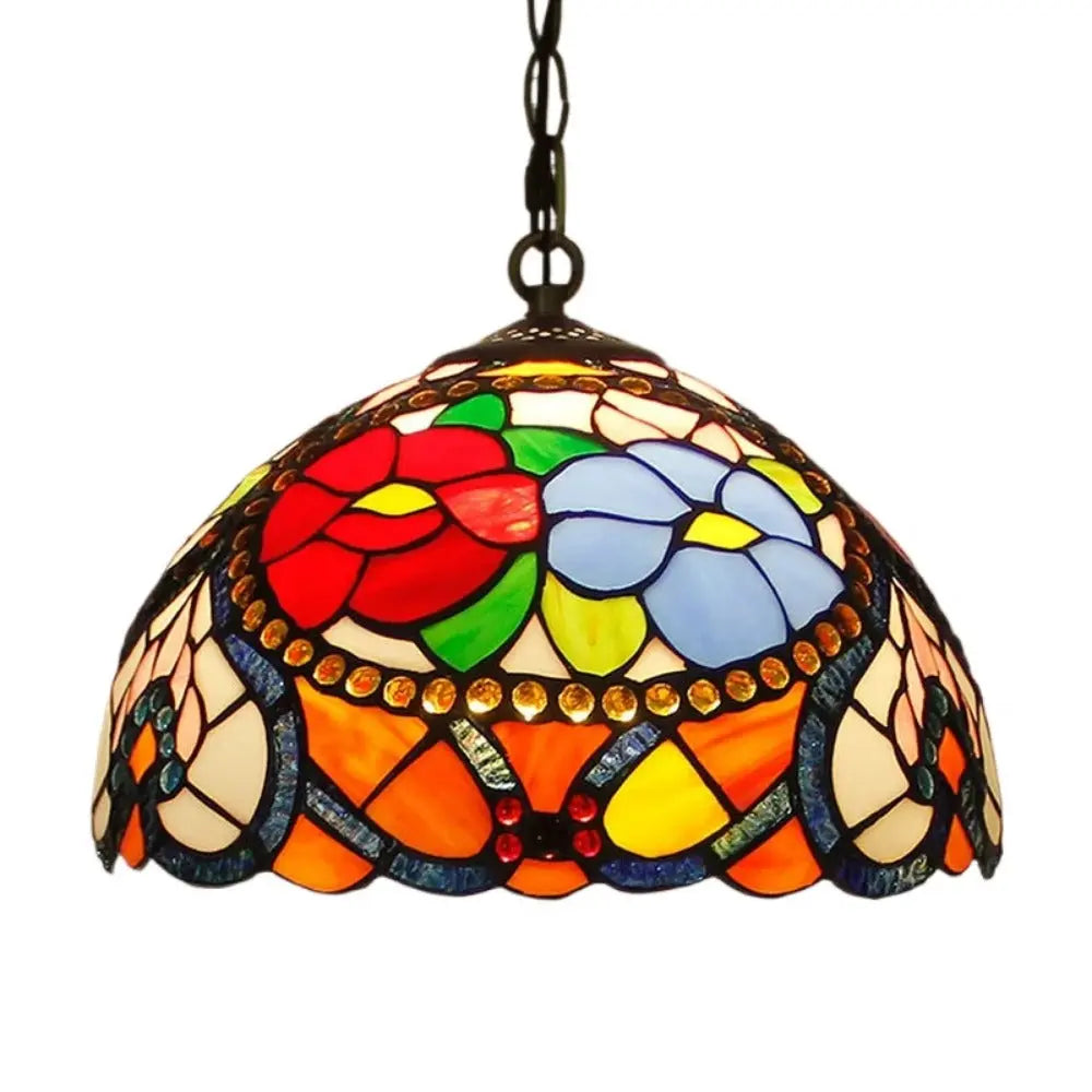 12inch Retro Stained Glass Chandelier Wisteria Tiffany Style Lamp Pendant Light - CTL