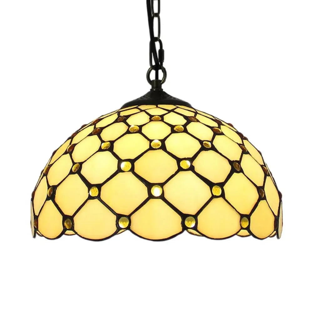 12inch Retro Stained Glass Chandelier Wisteria Tiffany Style Lamp Pendant Light - CTL