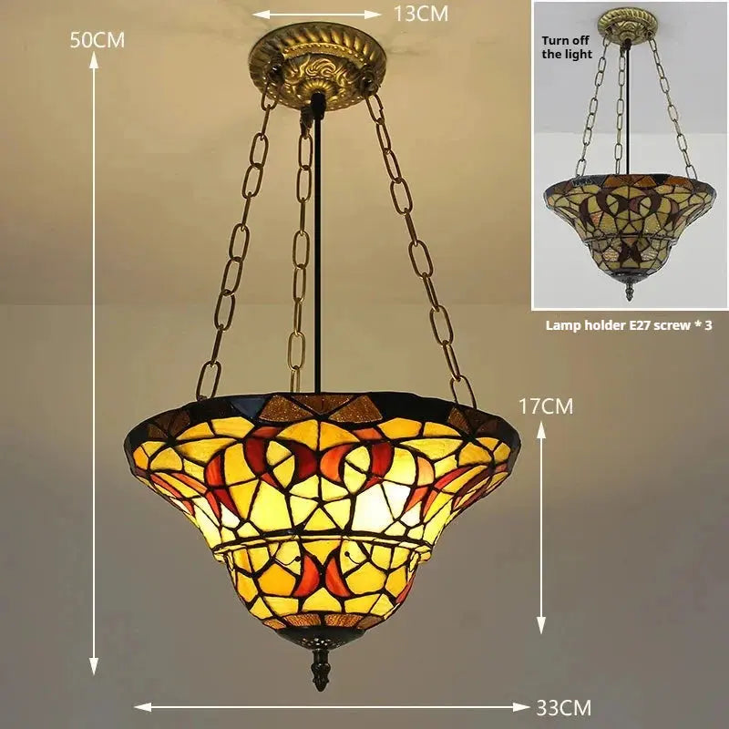12inch 30cm Stained Glass Butterfly Anti-chandelier Semi Flush Mount Wide Anti-chandelier - CTL