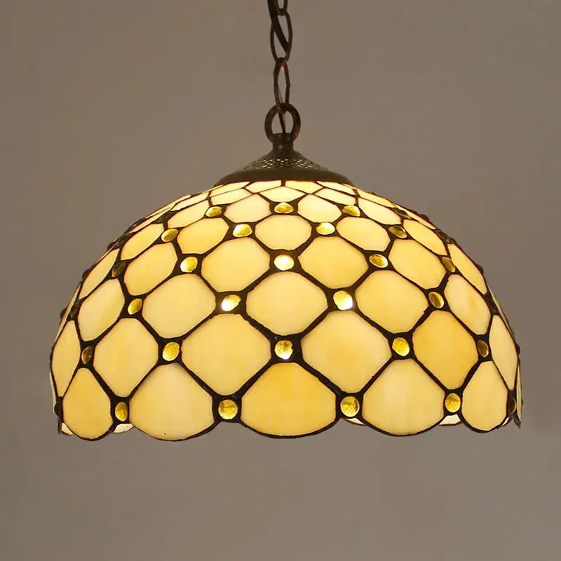 12inch 30cm Stained Glass Green Lampshade Vintage Tiffany Pendant Light - CTL