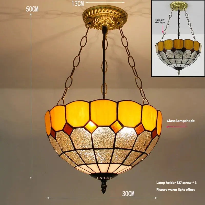 12inch Anti-chandelier Antique Tiffany Stained Glass Chandelier - CTL