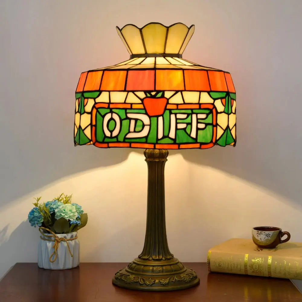 12inch Retro Tiffany Stained Glass Lampshade Vintage Desk Lamp - CTL