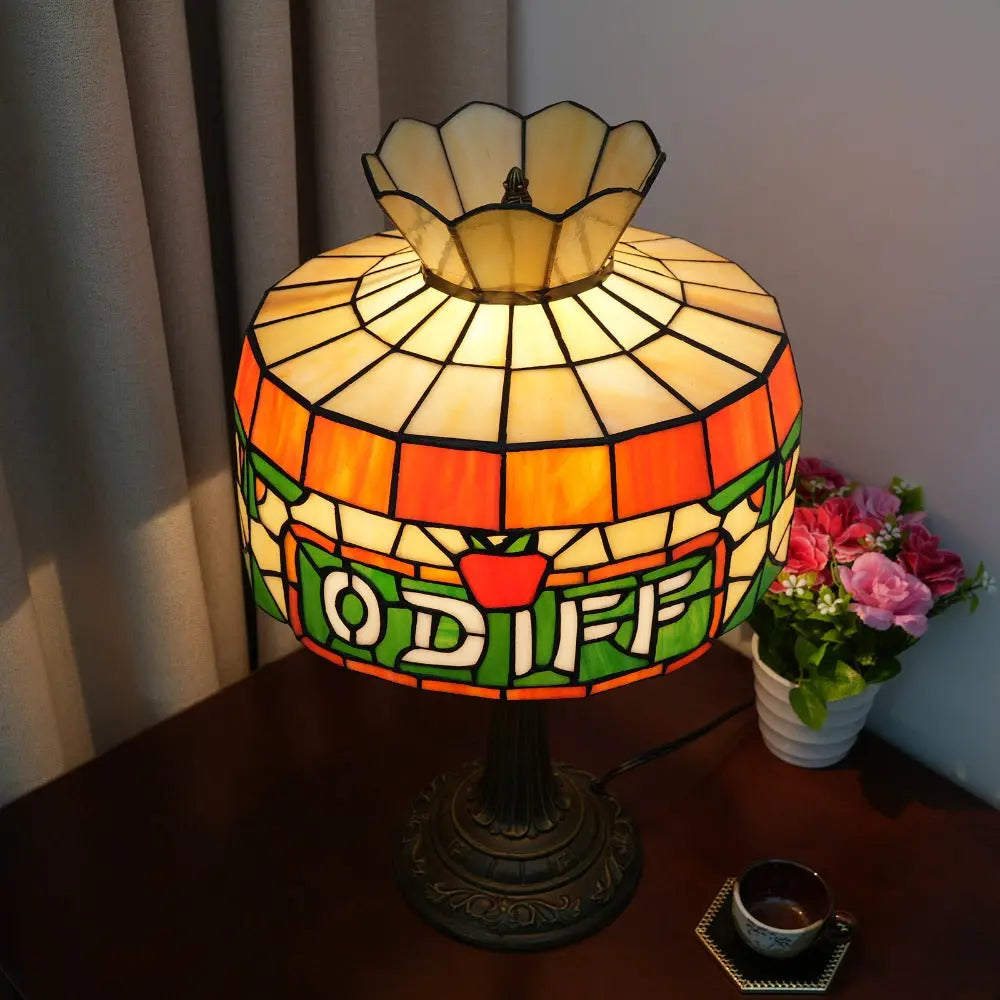 12inch Retro Tiffany Stained Glass Lampshade Vintage Desk Lamp - CTL