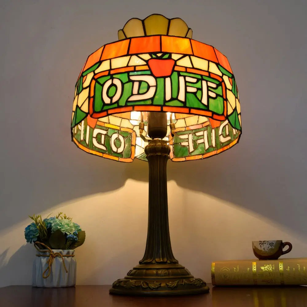 12inch Retro Tiffany Stained Glass Lampshade Vintage Desk Lamp - CTL