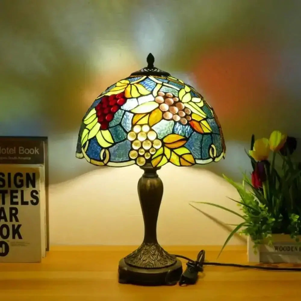 12inch Tiffany Table Lamp Dragonfly Lampshade Stained Glass Desk Light - CTL