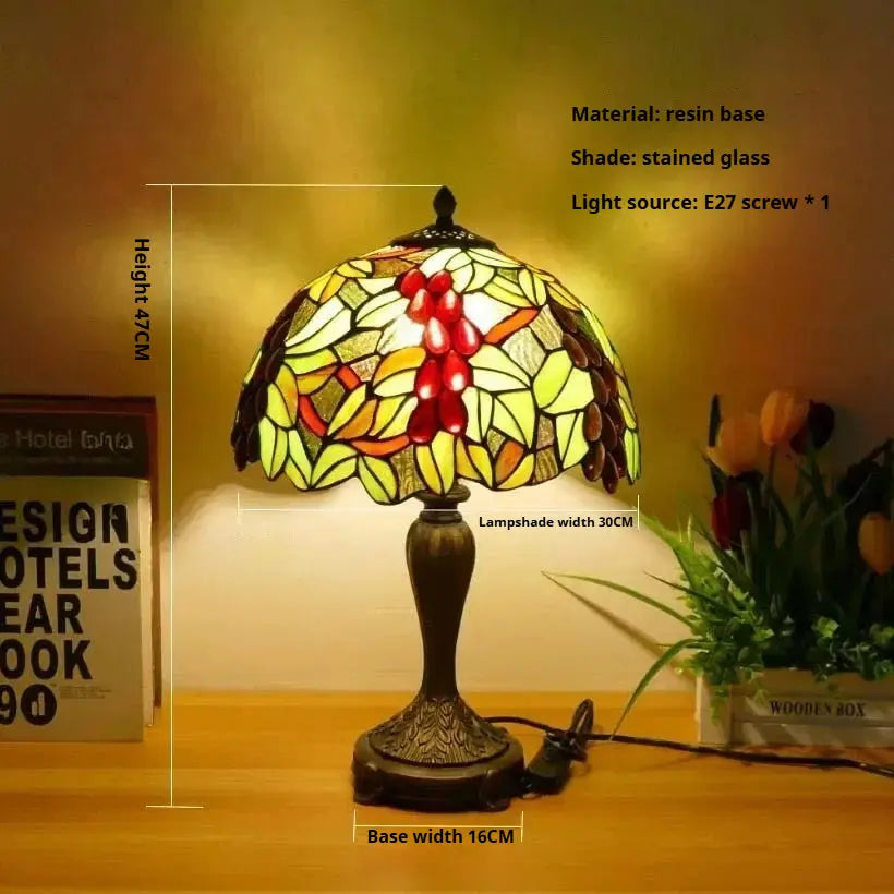 12inch Tiffany Table Lamp Dragonfly Lampshade Stained Glass Desk Light - CTL