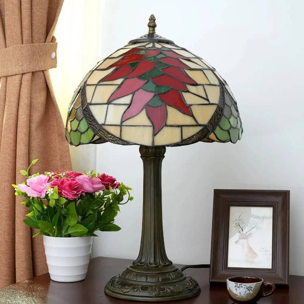 12inch Stained Glass Harvest Pepper Lampshade Vintage Tiffany Desk Lamp - CTL