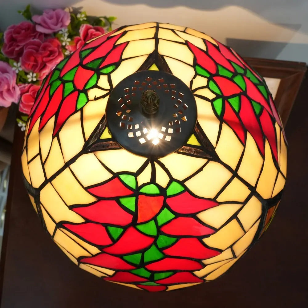 12inch Stained Glass Harvest Pepper Lampshade Vintage Tiffany Desk Lamp - CTL