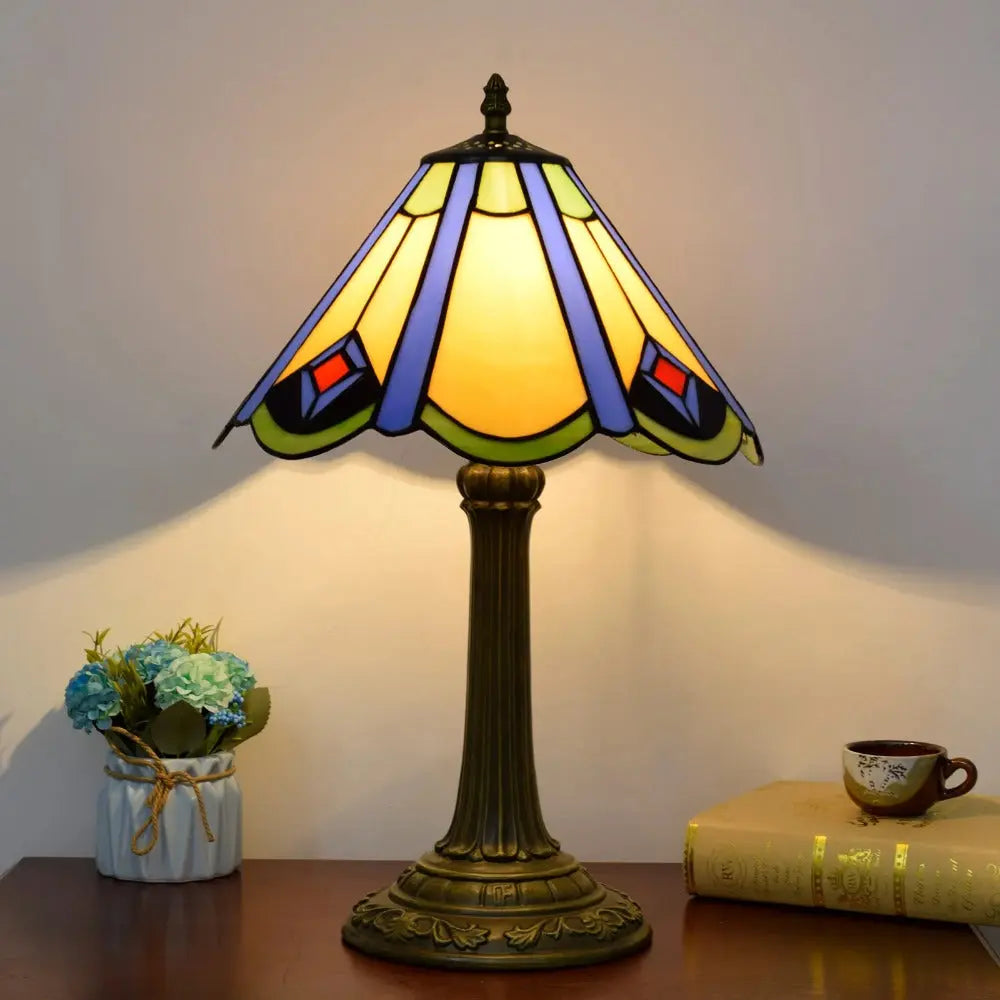 12inch Tiffany Vintage Japanese Classical Stained Glass Lampshade Antique Bedside Light - CTL
