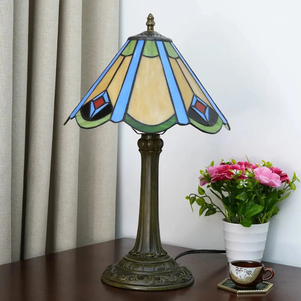 12inch Tiffany Vintage Japanese Classical Stained Glass Lampshade Antique Bedside Light - CTL