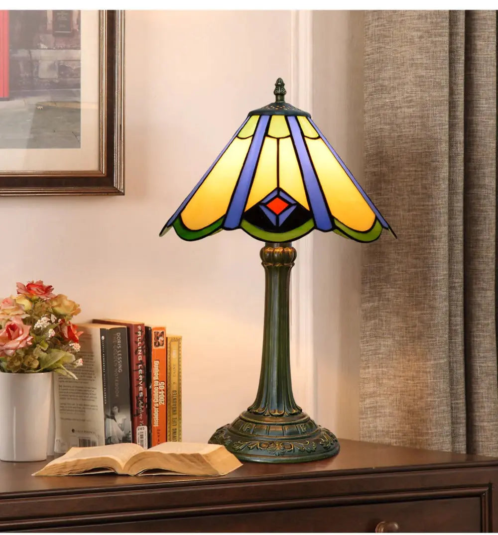 12inch Tiffany Vintage Japanese Classical Stained Glass Lampshade Antique Bedside Light - CTL