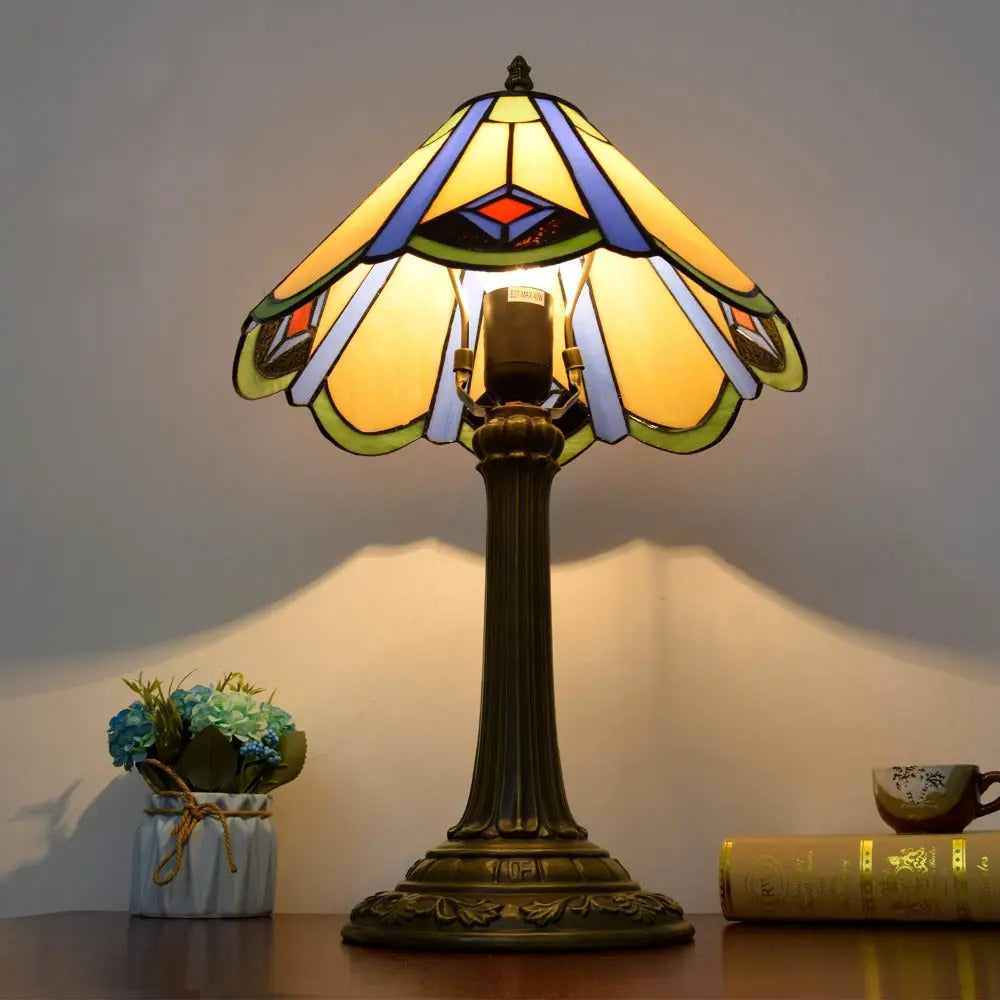 12inch Tiffany Vintage Japanese Classical Stained Glass Lampshade Antique Bedside Light - CTL