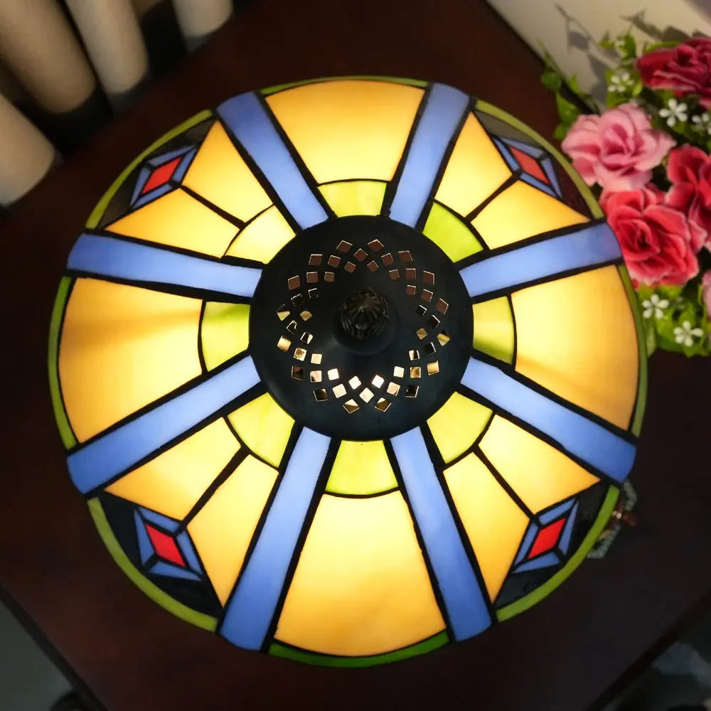 12inch Tiffany Vintage Japanese Classical Stained Glass Lampshade Antique Bedside Light - CTL