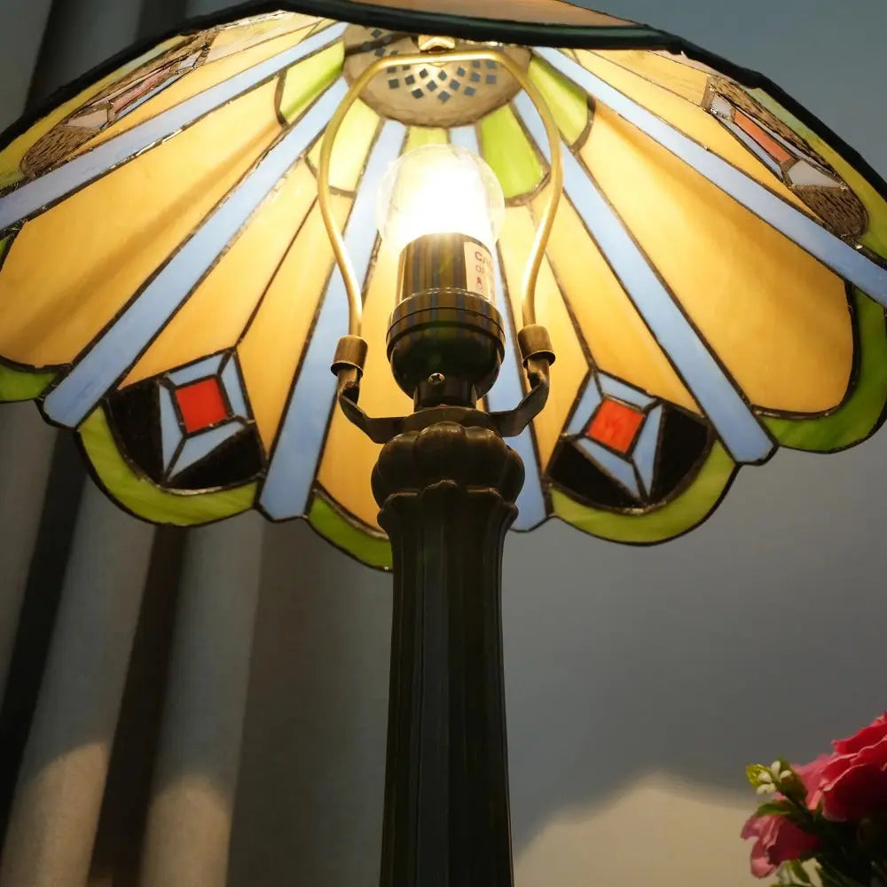 12inch Tiffany Vintage Japanese Classical Stained Glass Lampshade Antique Bedside Light - CTL