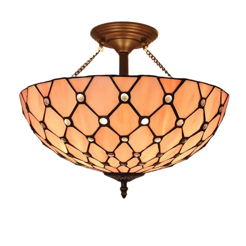 16inch 40cm Retro Tiffany Stained Glass Baroque Tiffany Ceiling Light Anti-chandelier - CTL