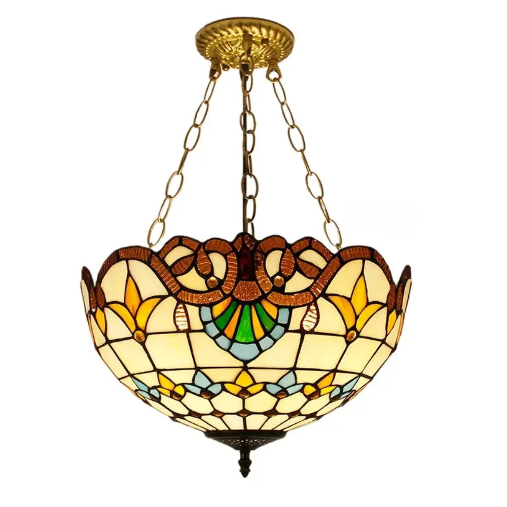 16inch 40cm Stained Glass Baroque Vintage Anti-chandelier Tiffany Pendant Light - CTL