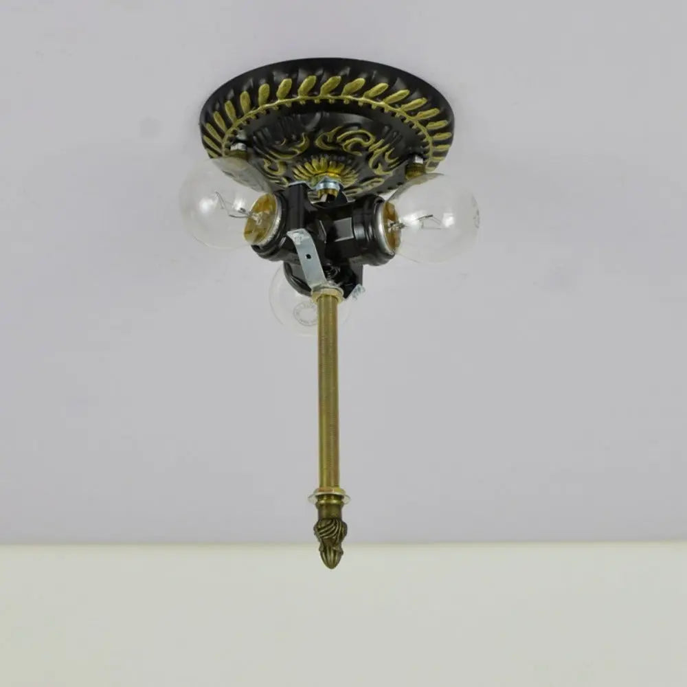 16inch Stained Glass Beige Beads Lampshade Tiffany Style Ceiling Light - CTL