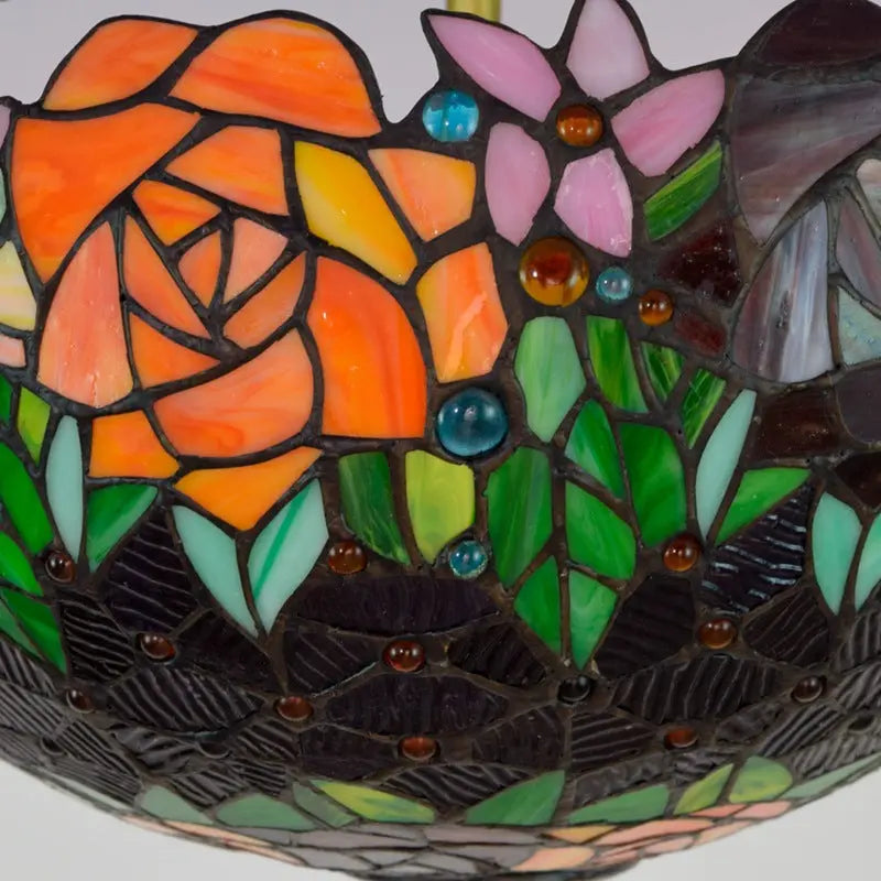 16inch Stained Glass Rose Lampshade Tiffany Ceiling Light - CTL