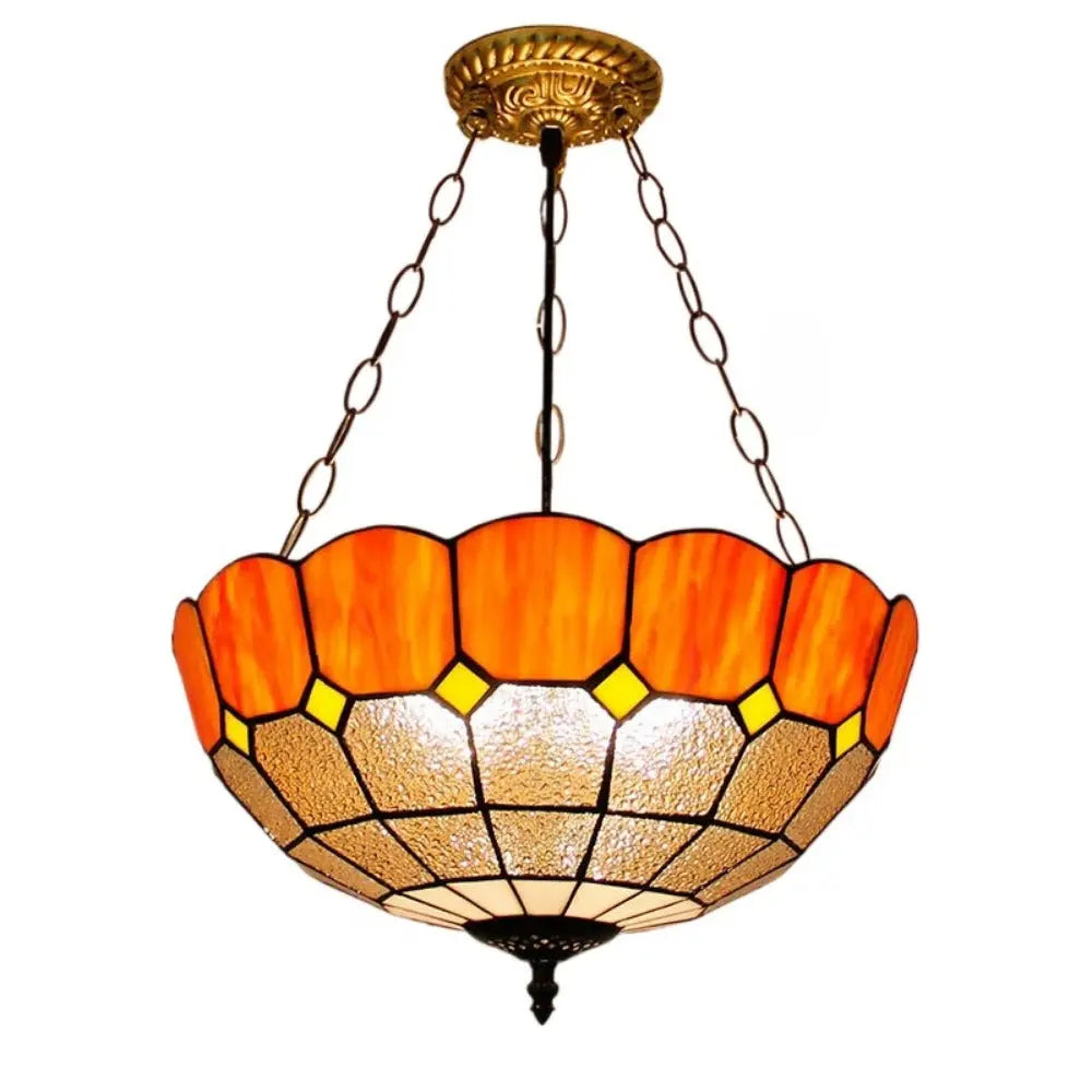 16inch Stained Glass Anti-Chandelier Antique Tiffany Hanging Lights Pendant Lamp - CTL