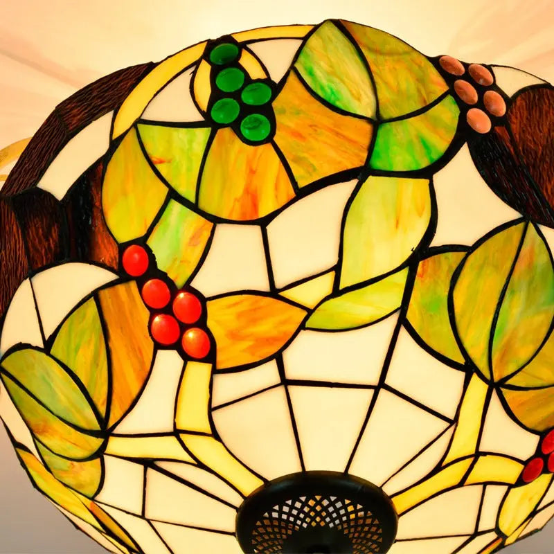 16inch Stained Glass Grapes Flower Tiffany Ceiling Lights - CTL