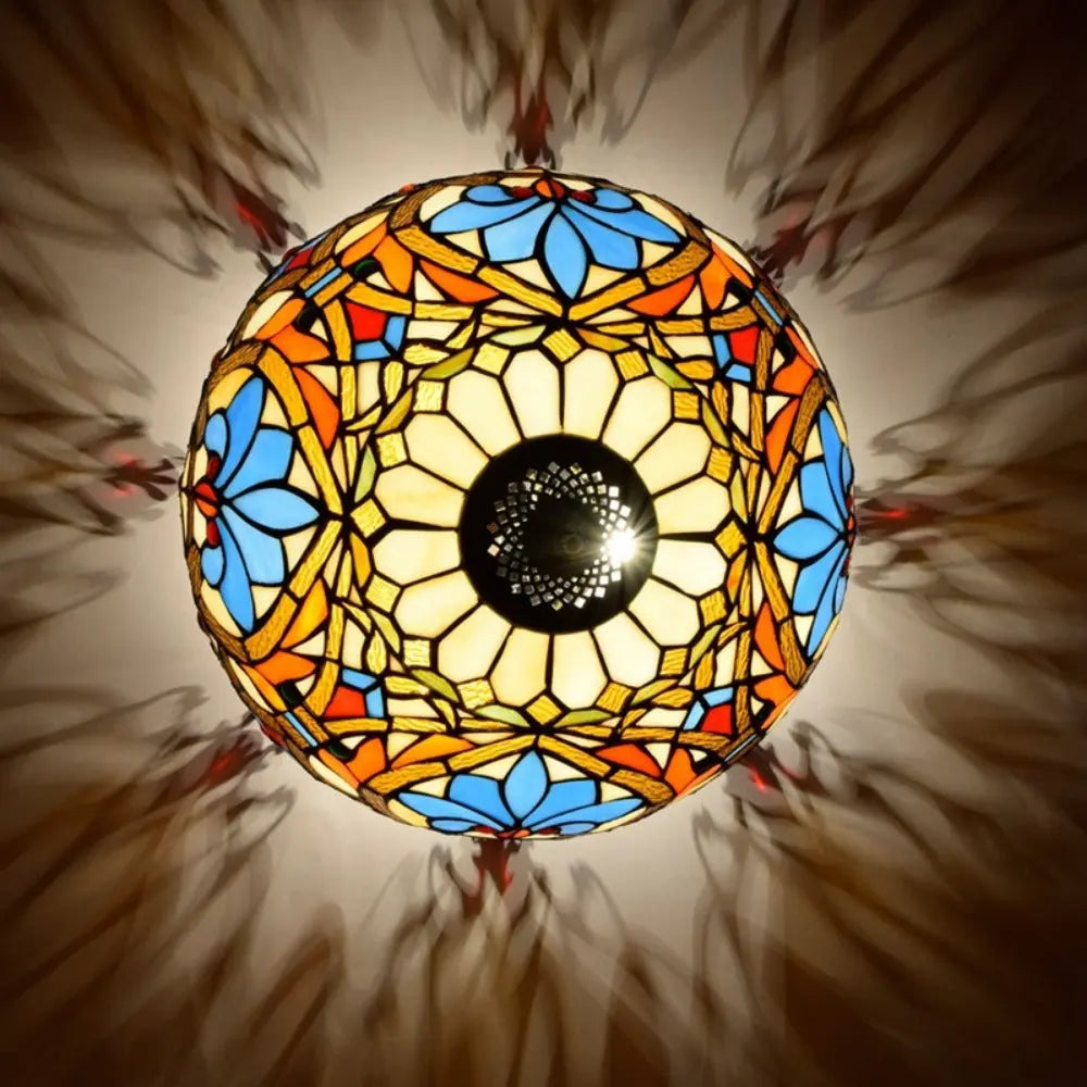 16inch Stained Glass Beads Lampshade Tiffany Ceiling Lamps - CTL
