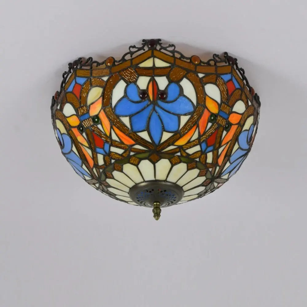 16inch Stained Glass Beads Lampshade Tiffany Ceiling Lamps - CTL