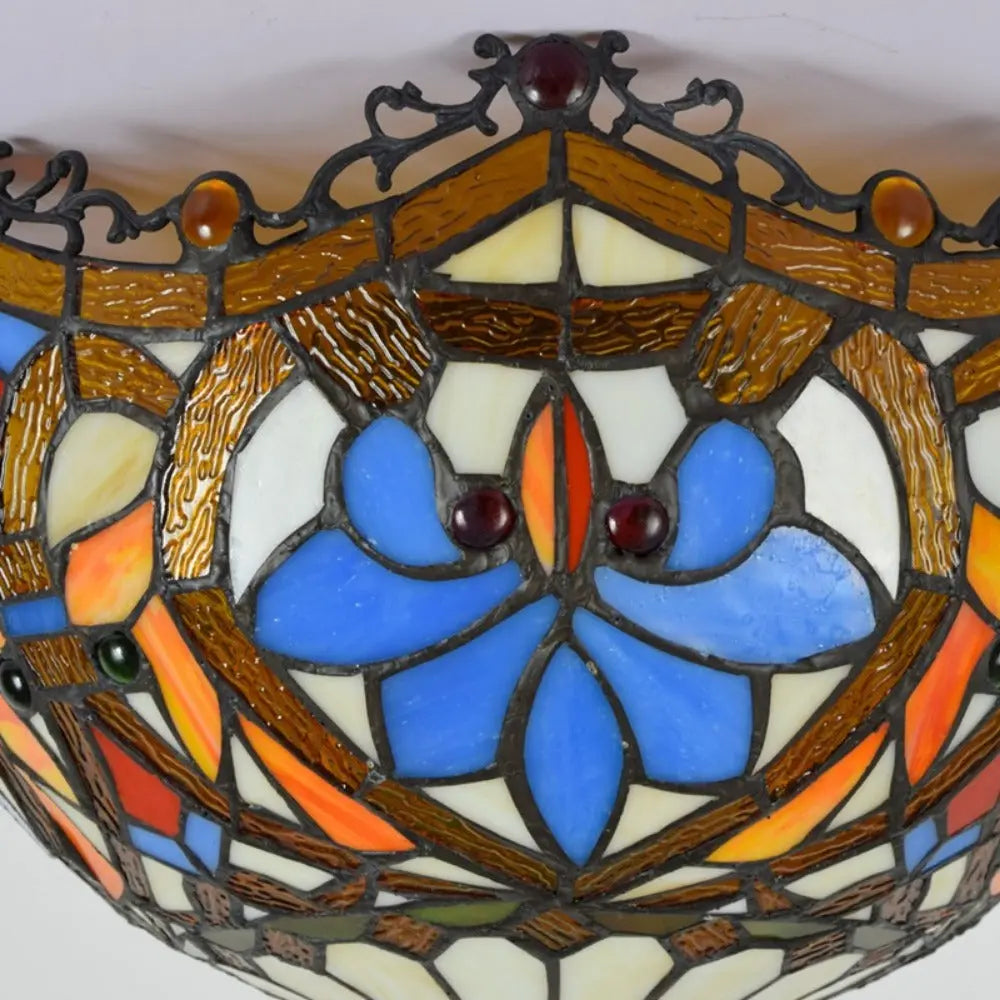 16inch Stained Glass Beads Lampshade Tiffany Ceiling Lamps - CTL