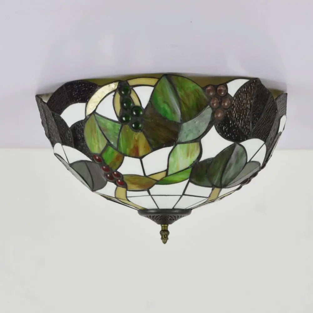 16inch Stained Glass Flower Lampshade Tiffany Style Ceiling Light - CTL