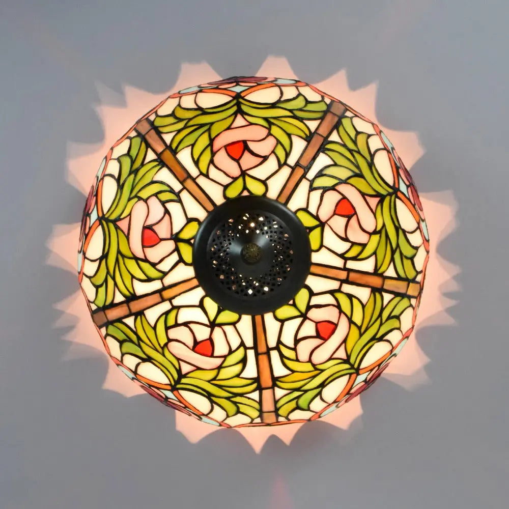 16inch Stained Glass Peach Lampshade Tiffany Ceiling Lamps - CTL