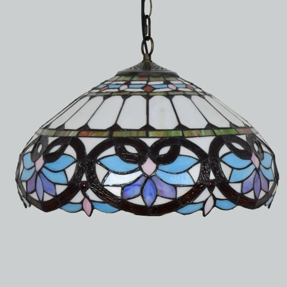 16inch Luxury Stained Glass Heart Lampshade Vintage Tiffany Style Pendant Light - CTL