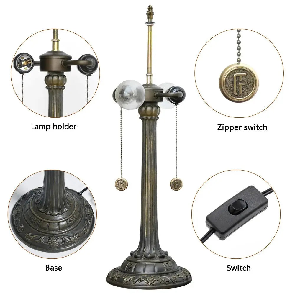 16inch Stained Glass Classical Romantic Retro Baroque Bar Bedroom Bedside Light - CTL