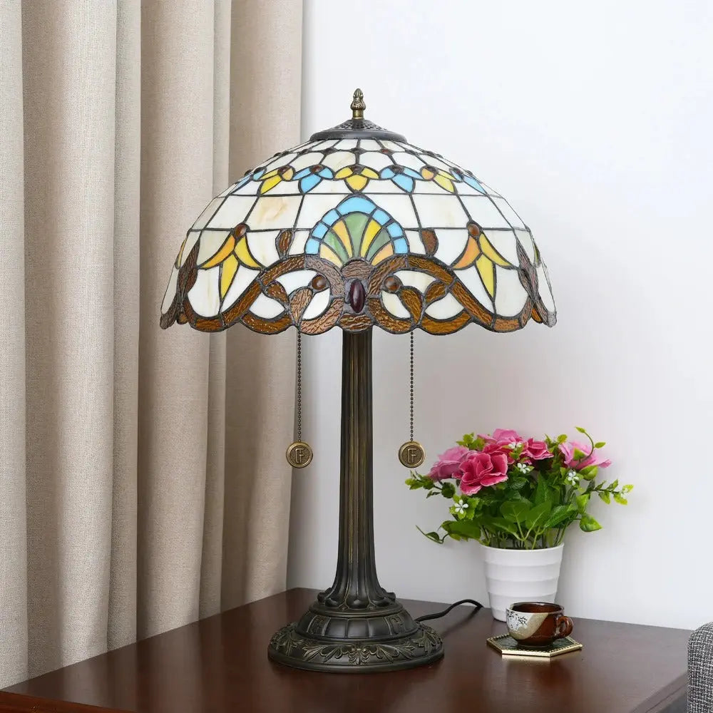 16inch Stained Glass Classical Romantic Retro Baroque Bar Bedroom Bedside Light - CTL